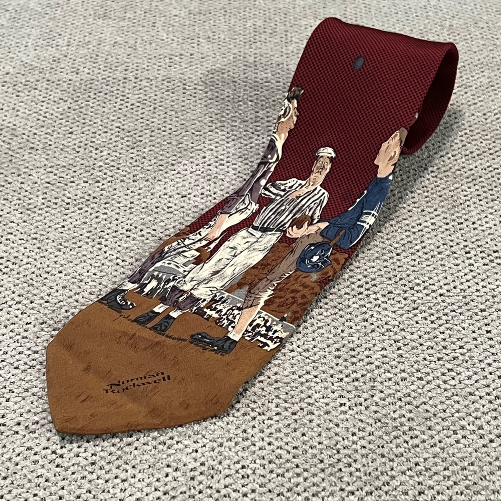 Vintage 1994 Norman Rockwell Football Coin Flip Men’s‎ Neck Tie